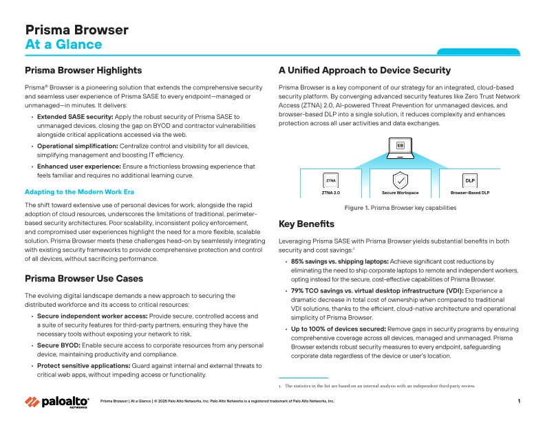 Prisma Browser en bref