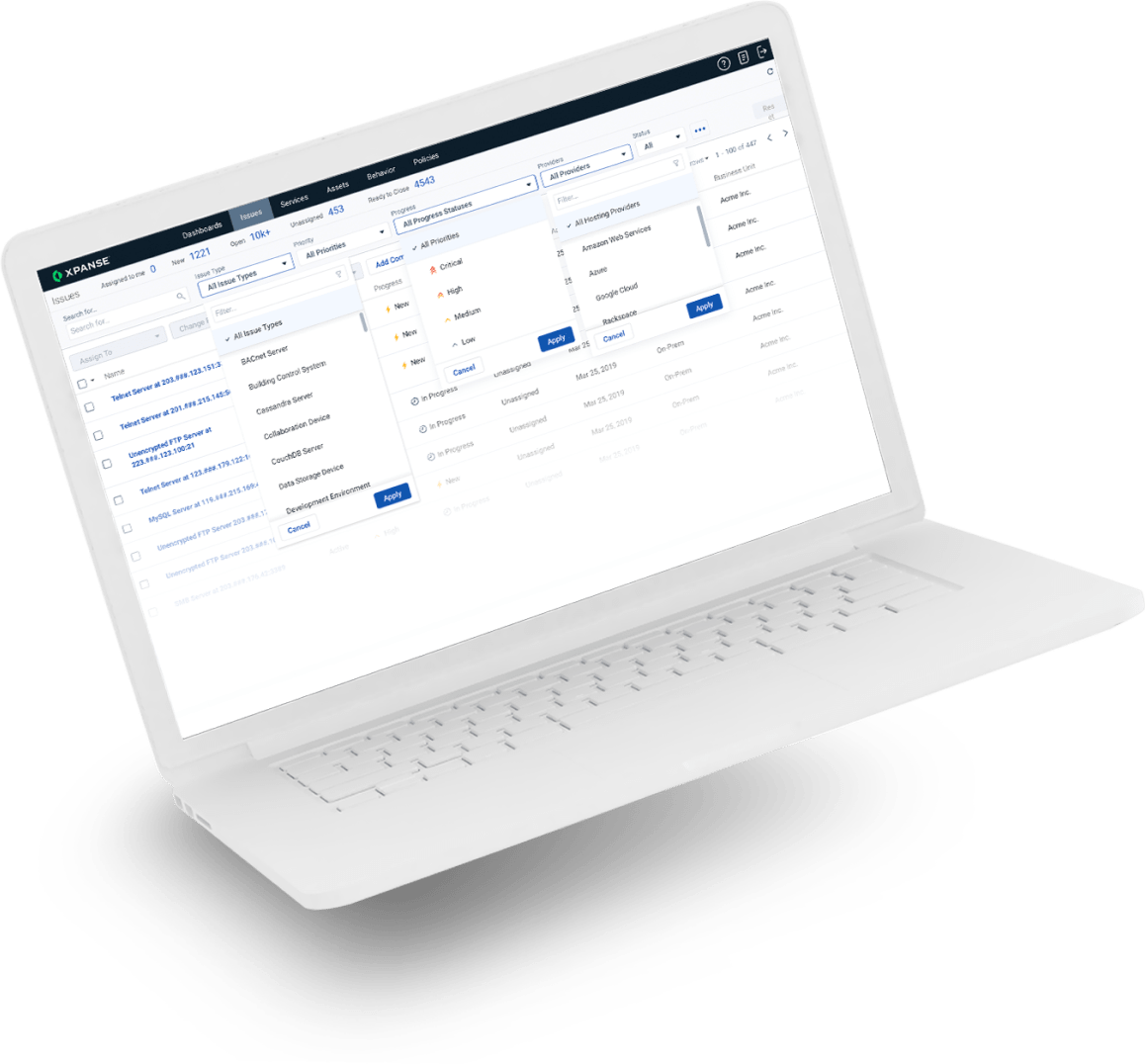 Tableau de bord XPANSE