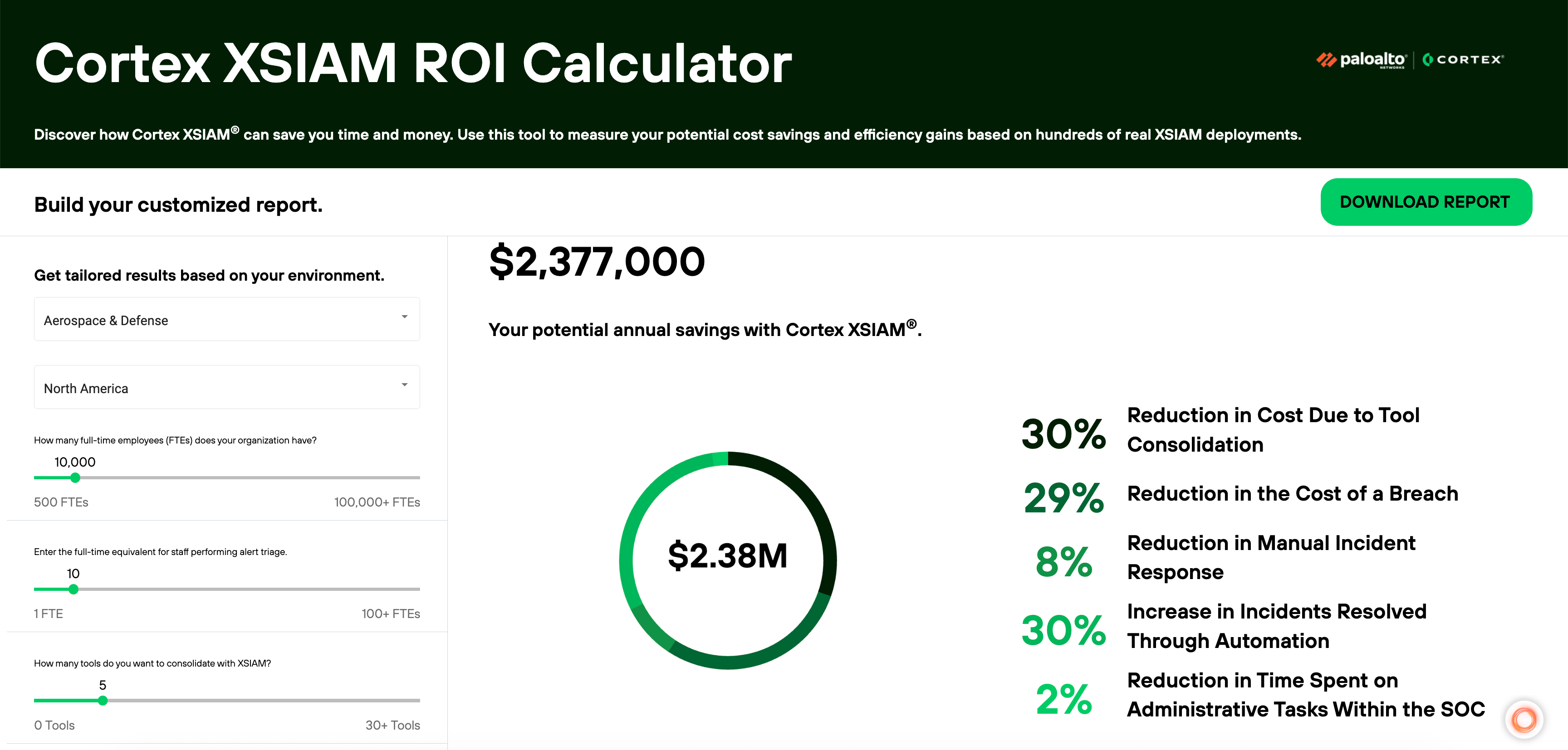 Calculateur de ROI Cortex XSIAM
