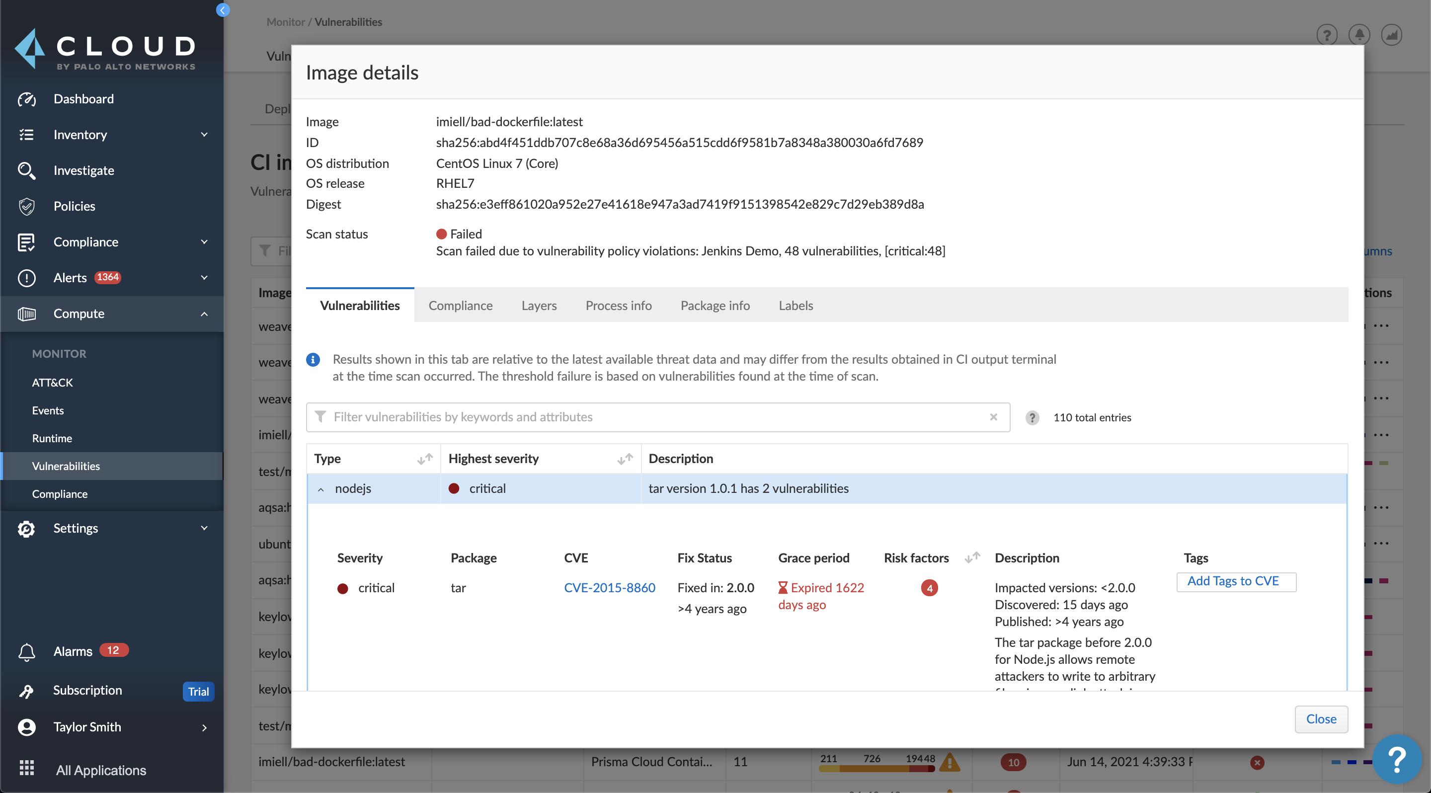 Analyse des images de containers