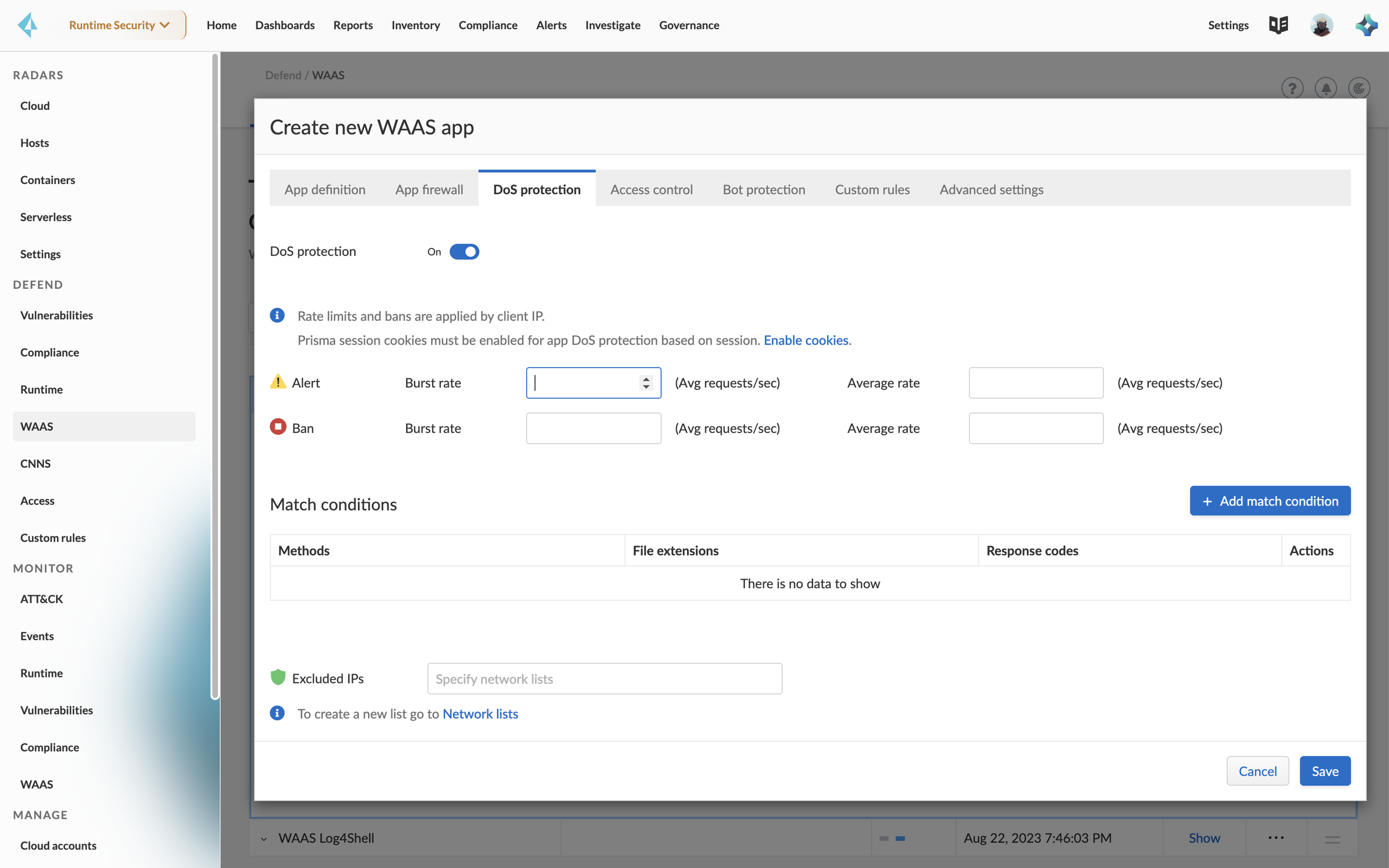 Protection contre les attaques DoS