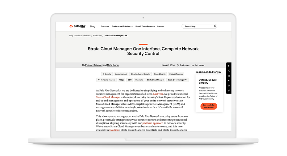 Strata Cloud Manager – Pilotez la sécurité de votre réseau complexe depuis une interface unique
