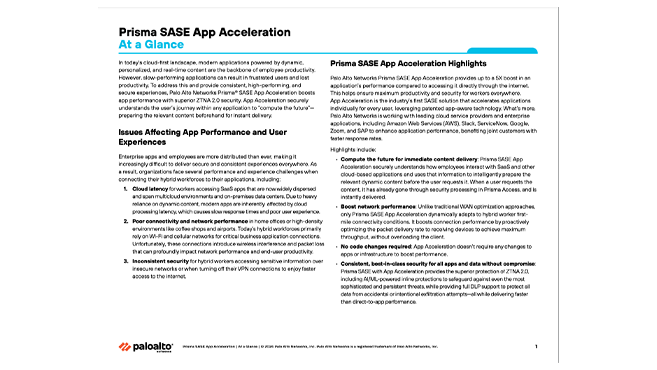 App Acceleration pour Prisma SASE