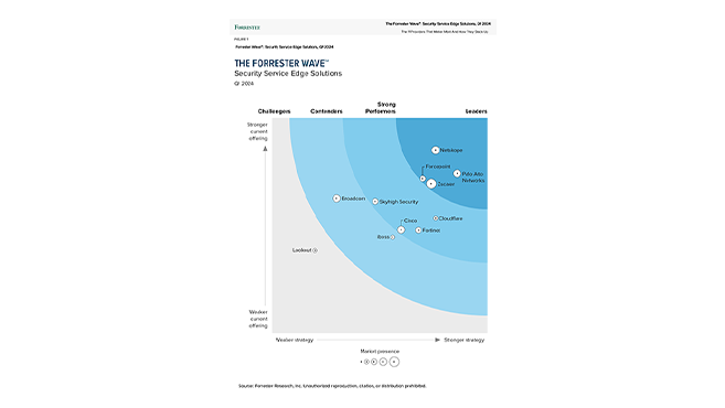 Leader au classement Forrester Wave<sup>&trade;</sup> des solutions SSE (Security Service Edge), Q1 2024