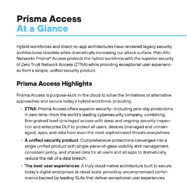 Prisma Access en bref