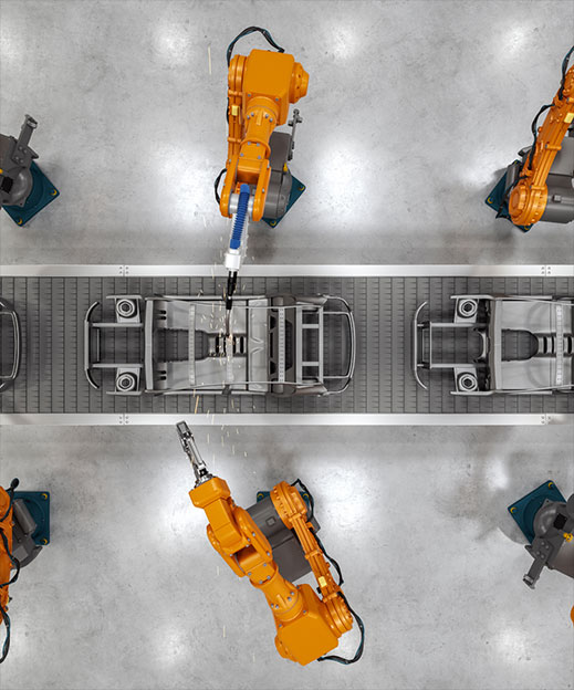 machines dans un entrepôt industriel