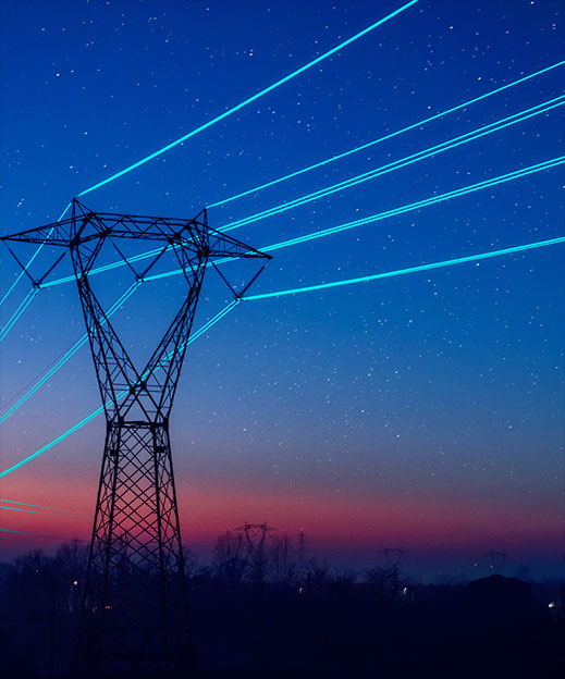 pylône électrique et lignes à haute tension