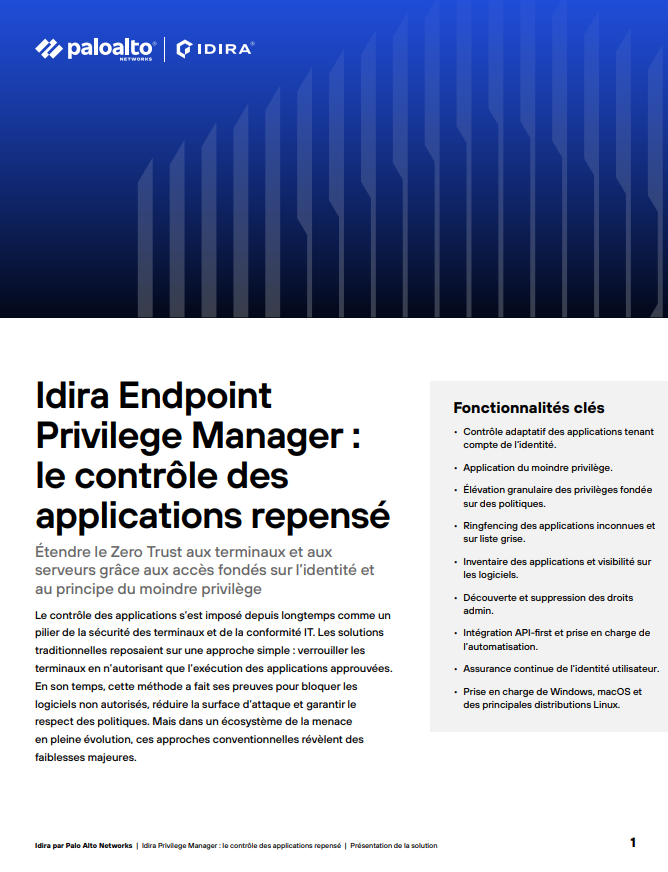 Présentation de solution – Idira Endpoint Privilege Manager : le contrôle des applications repensé